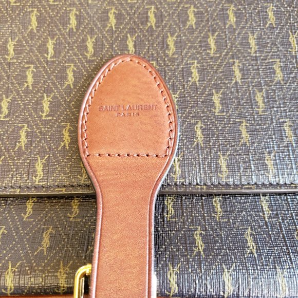 Saint Laurent MONOGRAMME MEDIUM SATCHEL IN CASSANDRE CANVAS AND SMOOTH LEATHER - Picture 5 of 16